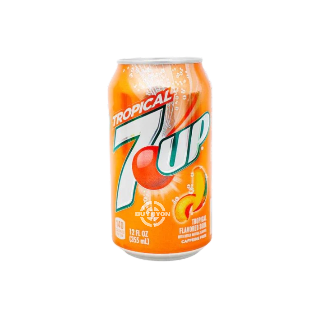 UP Tropical Soda Can – 355ml featuring a refreshing blend of tropical fruit flavours, perfect for any occasion and enjoyed by all ages.