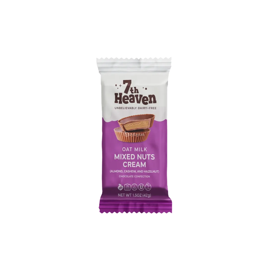 7th Heaven Mixed Nuts Cream Cups Oat Milk Chocolate - 42g