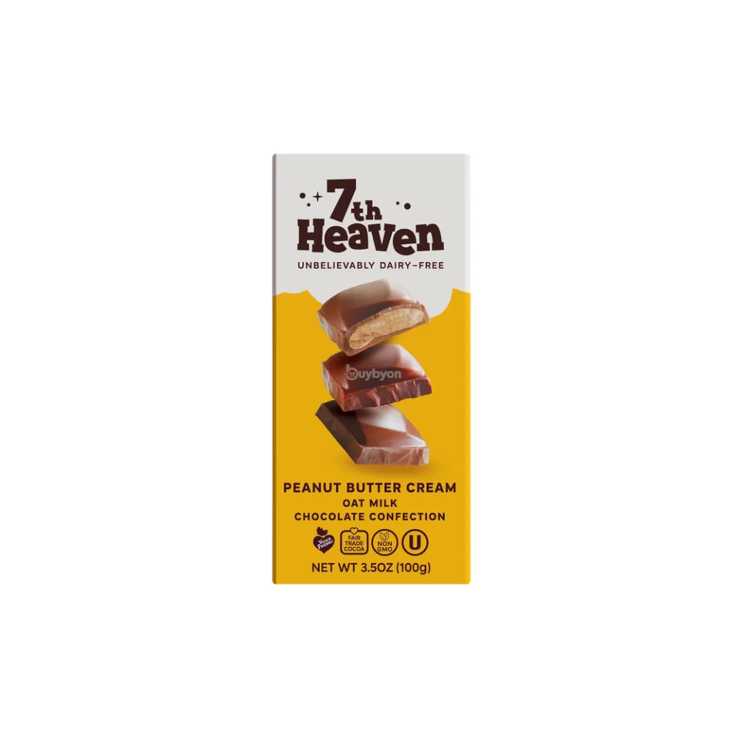 7th Heaven Peanut Butter Cream Oat Milk Chocolate Bar - 100g