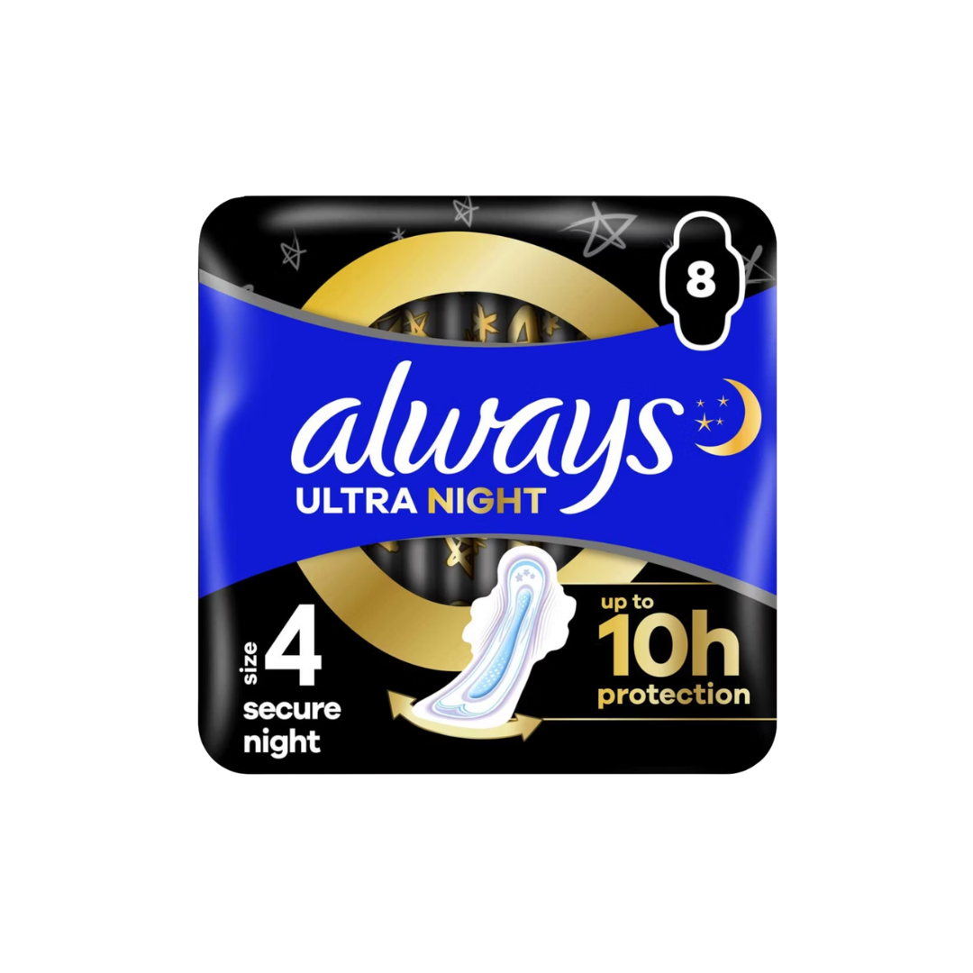 Always Ultra Sanitary Towels with Wings – Size 2–4 Single & Pack