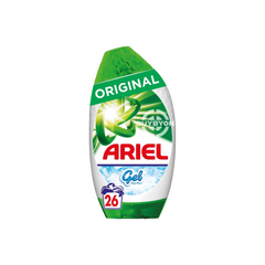 Ariel Washing Liquid Gel - 26 Washes, Original, concentrated gel designed for effective stain removal and fabric care, leaving laundry fresh and clean. Ideal for maintaining fabric quality with a pleasant fragrance.