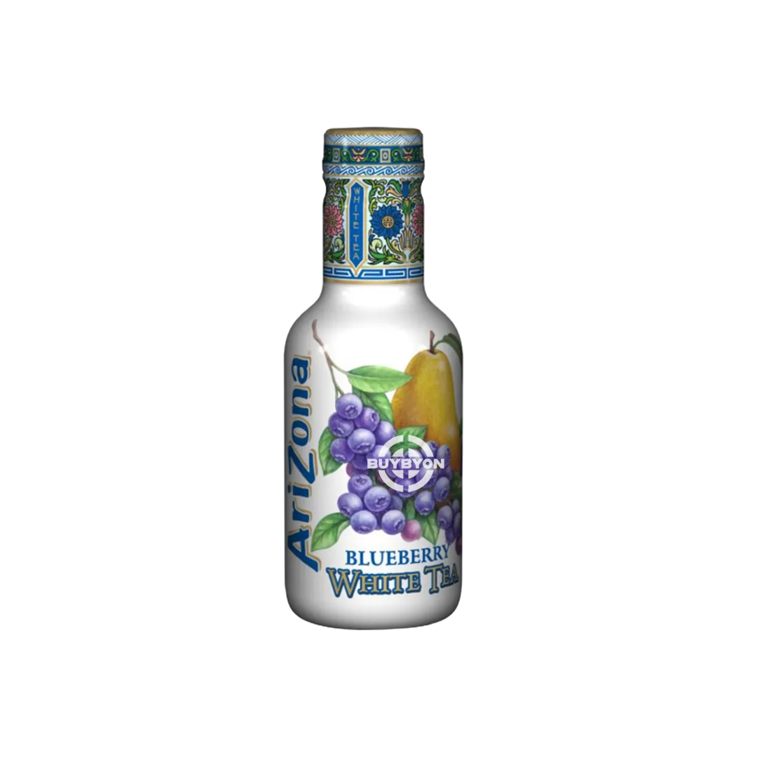 Arizona Blueberry White Tea - 500ml bottle featuring a refreshing blend of delicate white tea and sweet blueberries.