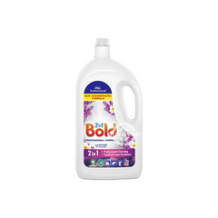 A 4.05L bottle of Bold Professional Washing Liquid Laundry Detergent Lavender &amp; Camomile, featuring vibrant packaging that highlights its calming fragrance and powerful cleaning properties.