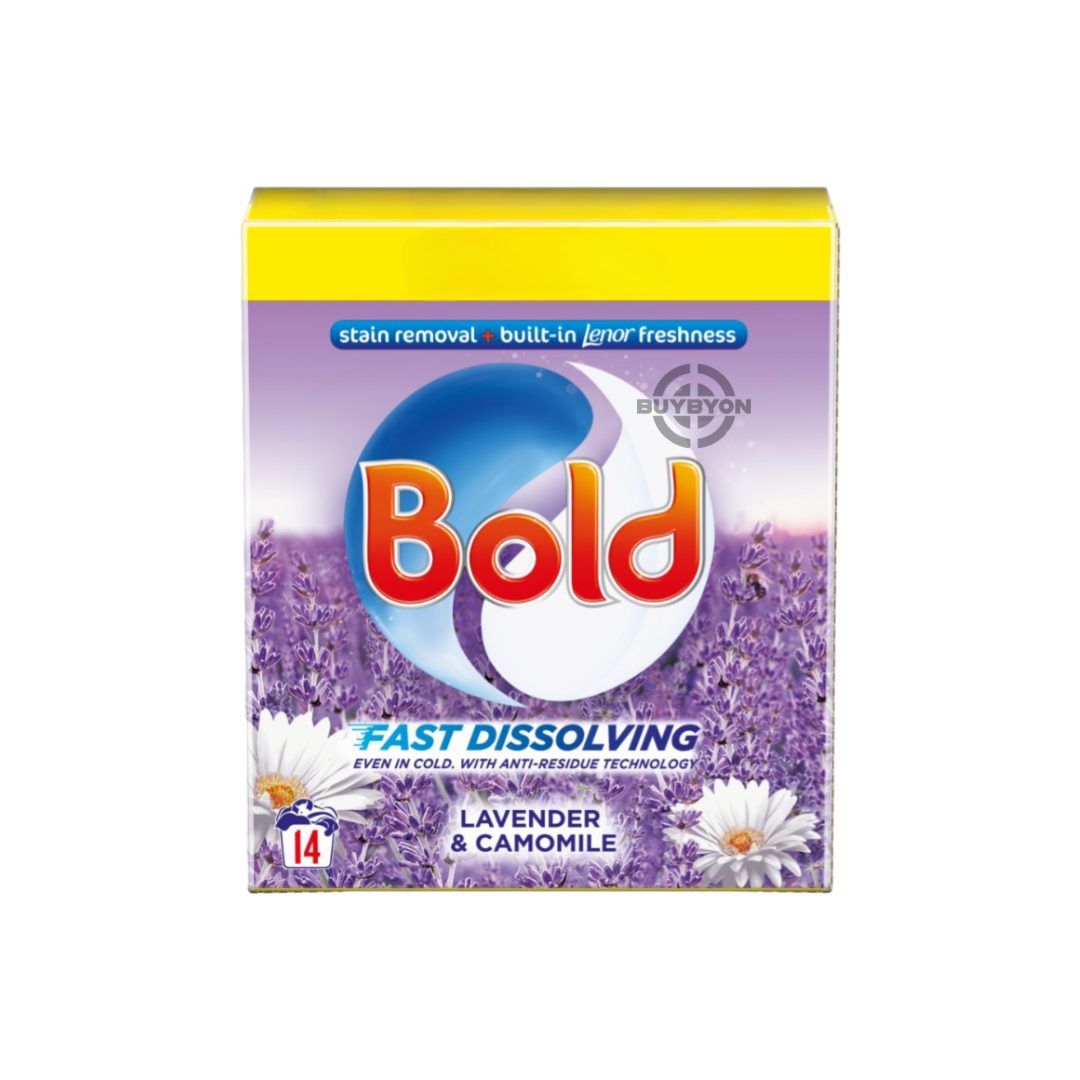 Bold Washing Powder - 700g pack, Lavender & Camomile scent, providing up to 14 washes with effective stain removal and fabric care. Ideal for smaller loads and a refreshing laundry experience.