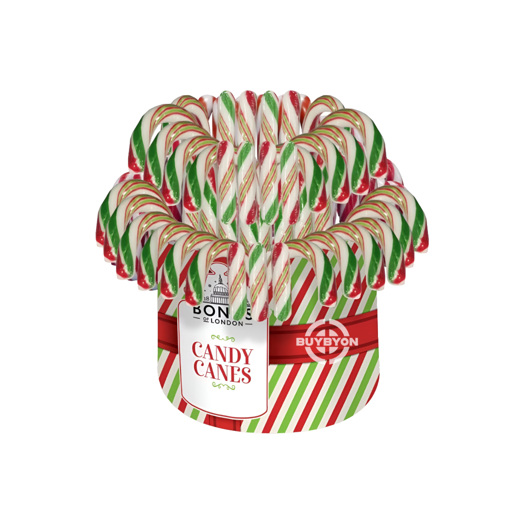 Bonds Candy Cane Fountain - 20g with mini red and white striped candy canes, perfect for festive décor and holiday snacking.