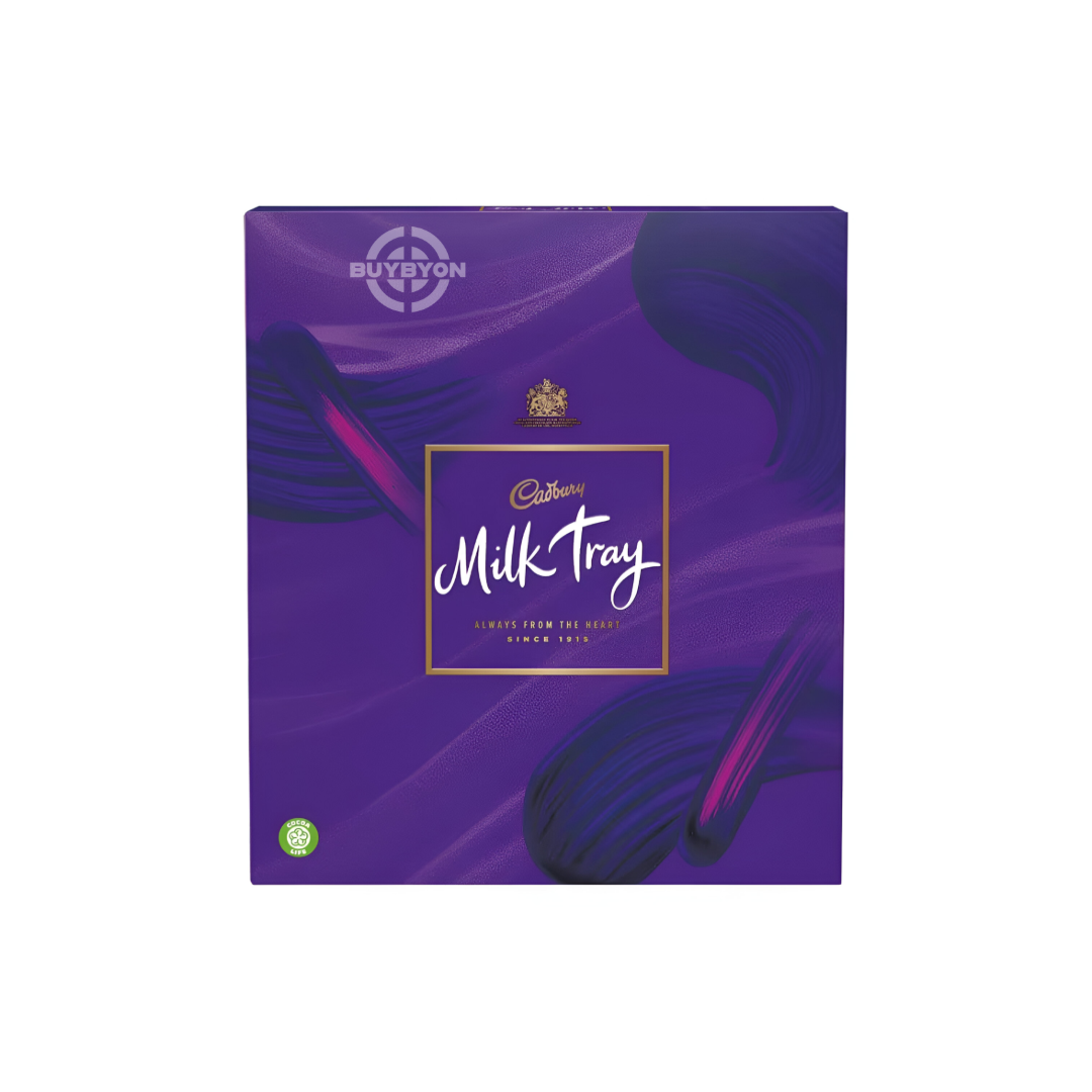 Cadbury Milk Tray Chocolate Box - 360g showcasing a delightful assortment of chocolates in an elegant gift box.