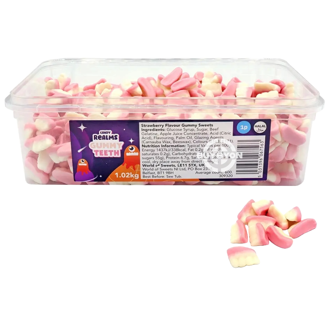 Candy Realms Gummy Teeth - 1 x 1kg Tub