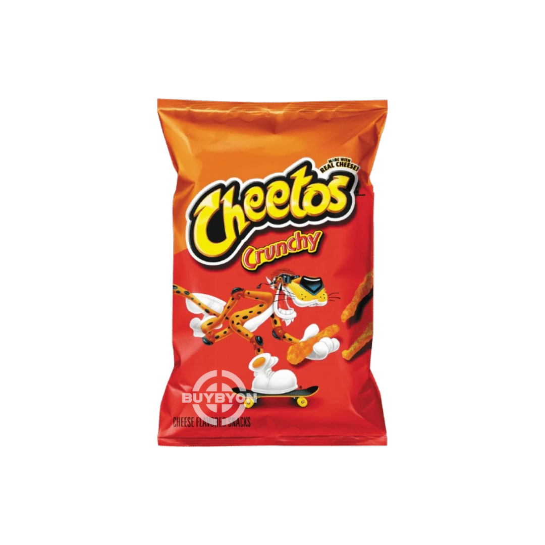 A 226.8g bag of Cheetos Crunchy, featuring the distinctive orange-colored cheese-coated snacks that are known for their bold flavor and satisfying crunch.