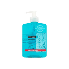 A 500ml bottle of Chef's Larder Professional Handwash, showcasing its professional packaging, emphasizing its antibacterial properties and suitability for high-traffic areas.