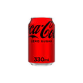 Red can of Coca-Cola Zero Sugar with black text on a white background