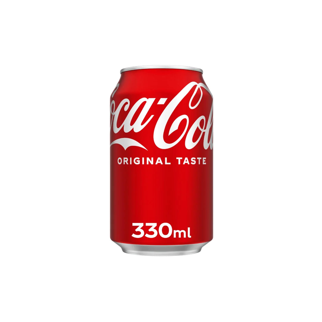 Coca-Cola can with red background
