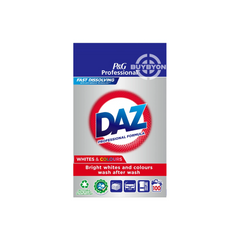 A 6kg box of Daz Professional Washing Powder Laundry Detergent, showcasing its professional-grade cleaning power and large capacity for 100 washes.