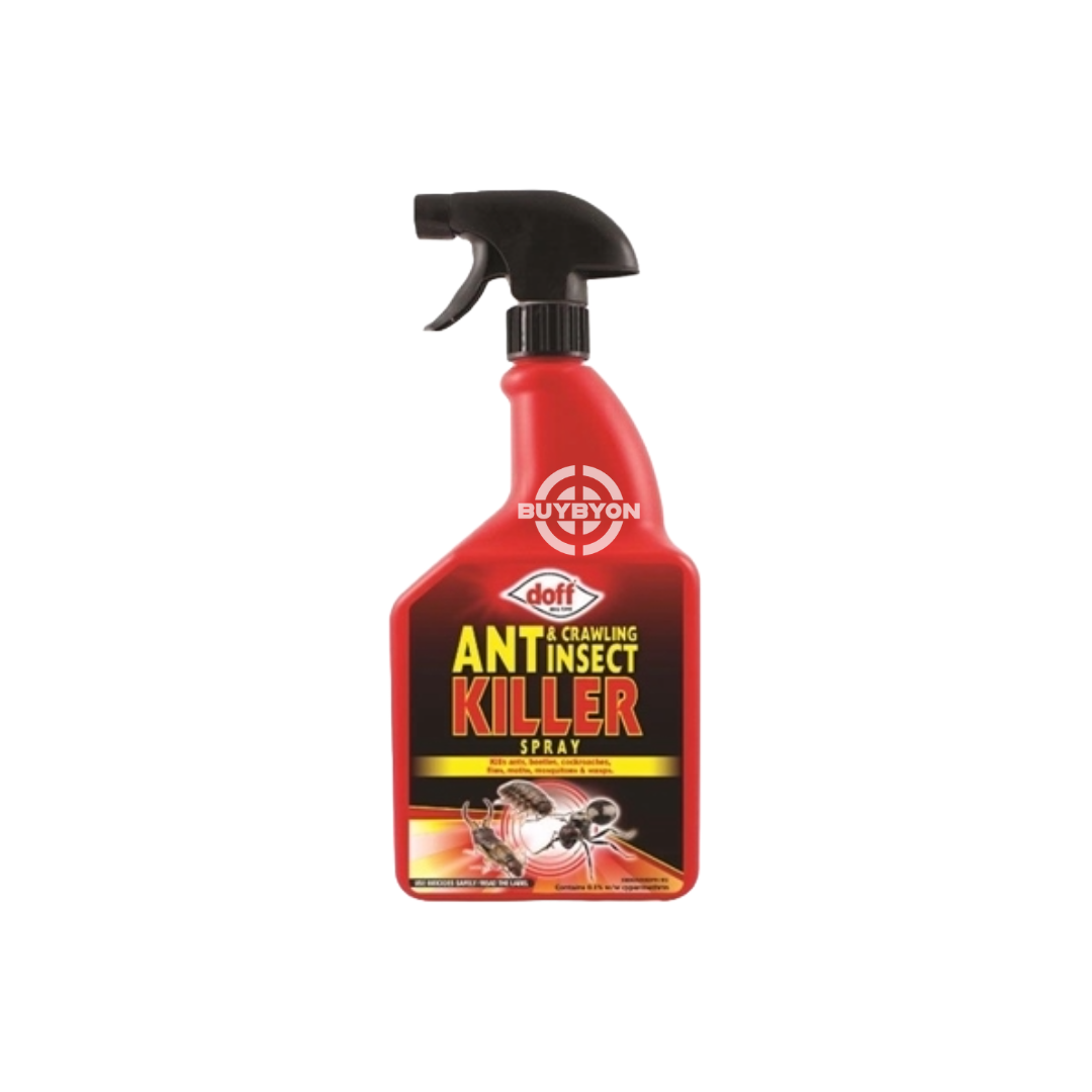 Doff Ant and Crawling Insect Killer - 1L, featuring a powerful insecticide designed to target ants and crawling insects, providing fast and long-lasting control for indoor and outdoor use.