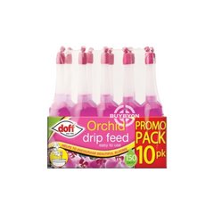 Doff Orchid Drip Feeders - Pack of 10, featuring a drip feed system designed to deliver essential nutrients directly to orchids, promoting healthy growth and vibrant blooms with ease of use.