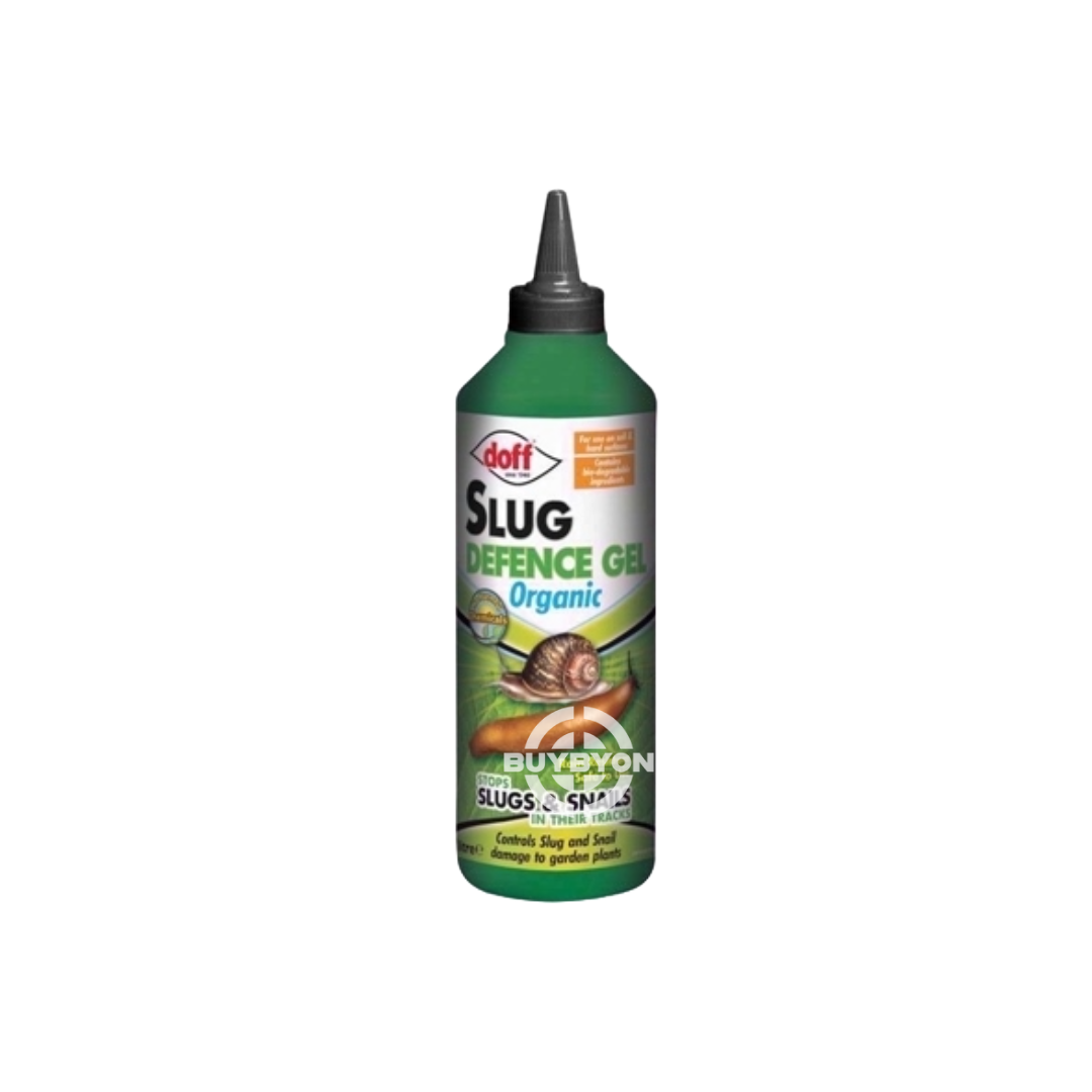 Doff Organic Slug Defence Gel - 1L, featuring a natural formula designed to create a protective barrier against slugs and snails, providing eco-friendly and effective pest control for various garden settings.