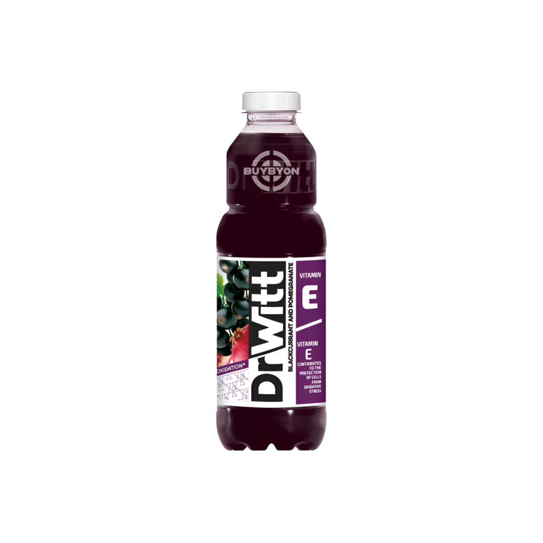 Dr Witt Blackcurrant Pomegranate - 1L bottle featuring a refreshing blend of blackcurrant and pomegranate flavours.