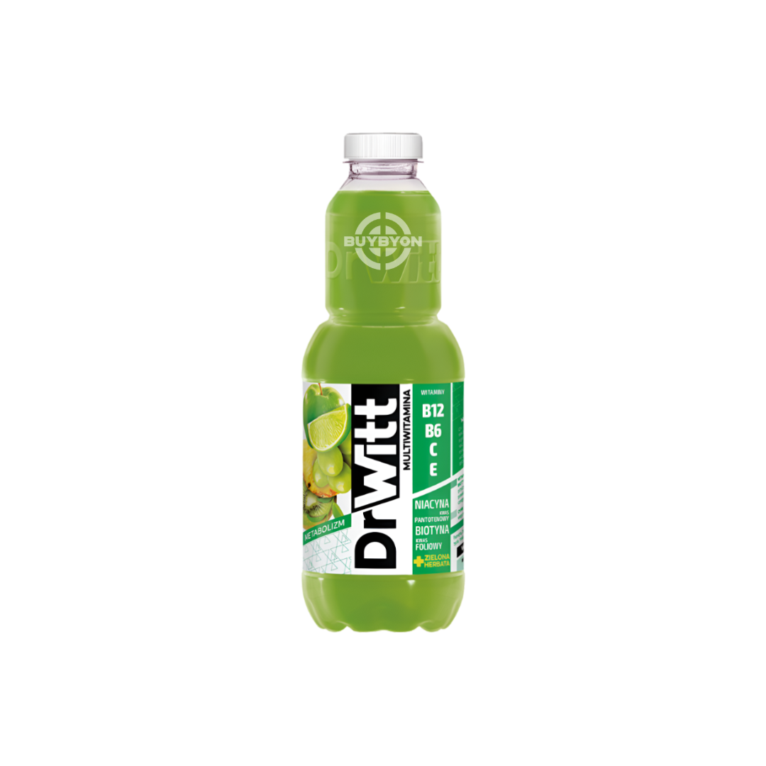 Dr Witt Green Multivitamin - 1L bottle featuring a refreshing blend of fruit flavours and essential vitamins.