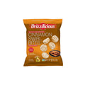 A bag of Drizzilicious Cinnamon Swirl Bites mini rice cakes on a plain white background.