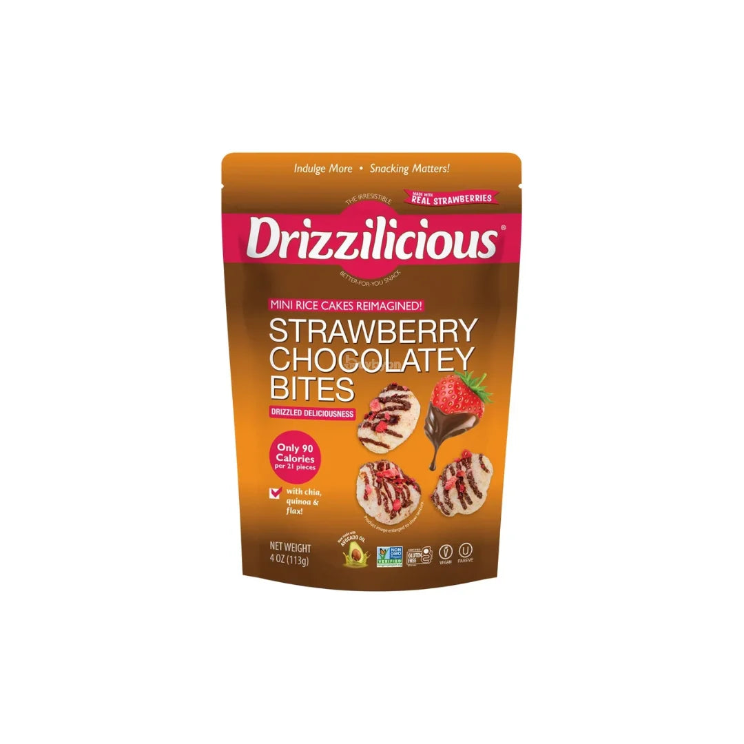 Drizzilicious Mini Rice Cakes Strawberry Chocolaty - 113g