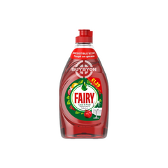 A 320ml bottle of Fairy Clean &amp; Fresh Washing Up Liquid Pomegranate &amp; Grapefruit, showcasing its vibrant packaging and highlighting its grease-cutting power and refreshing scent.