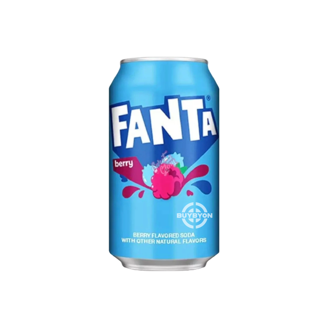 Fanta Berry Soda Can – 355ml featuring a bold, fruity berry flavour, perfect for any occasion and loved by all ages.