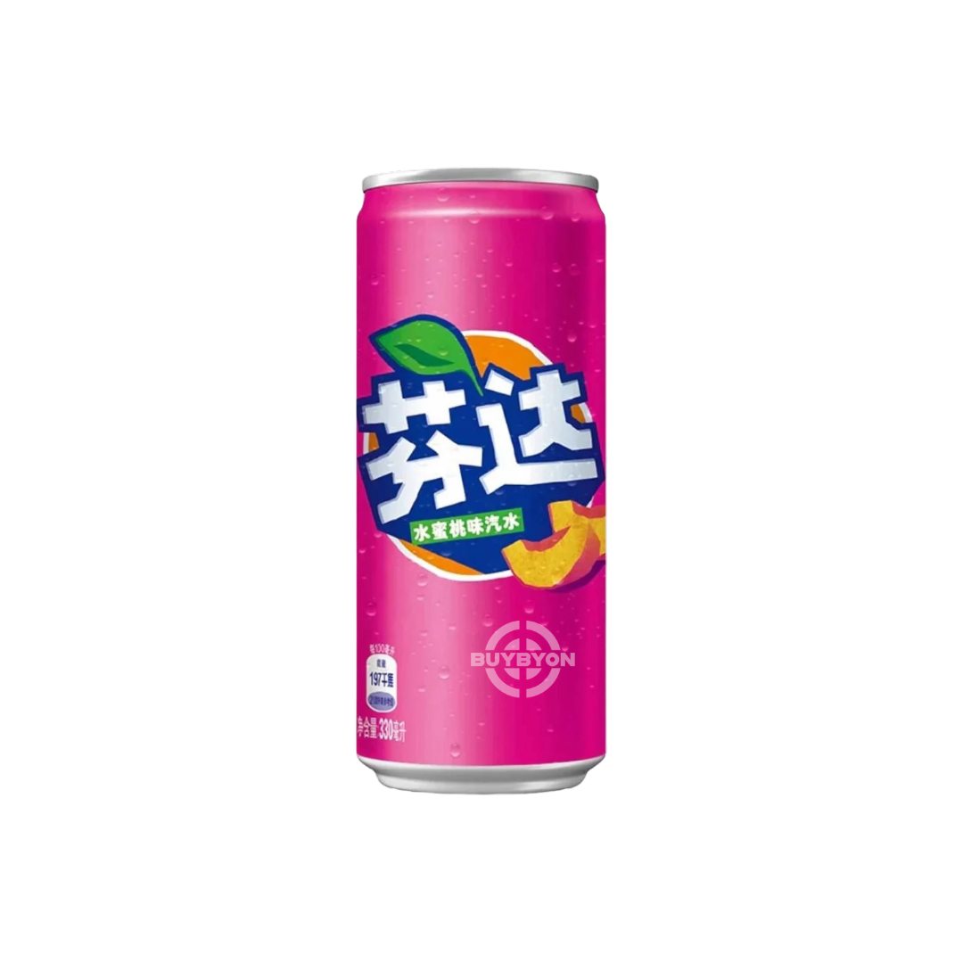 Fanta Chinese Peach Soda Can – 330ml with a sweet and juicy peach flavour, perfect for any occasion and loved by all ages.