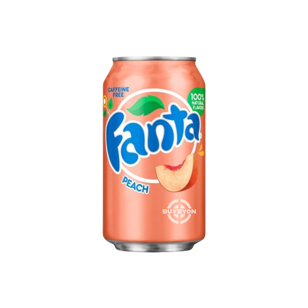  Fanta Peach Soda Can – 355ml with a refreshing and sweet peach flavour, perfect for any occasion and loved by all ages.