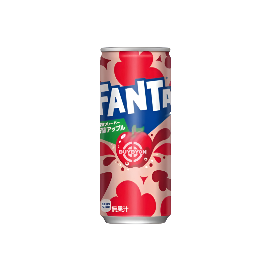 Fanta Red Apple can - 250ml featuring a vibrant red apple design with Fanta’s signature branding.