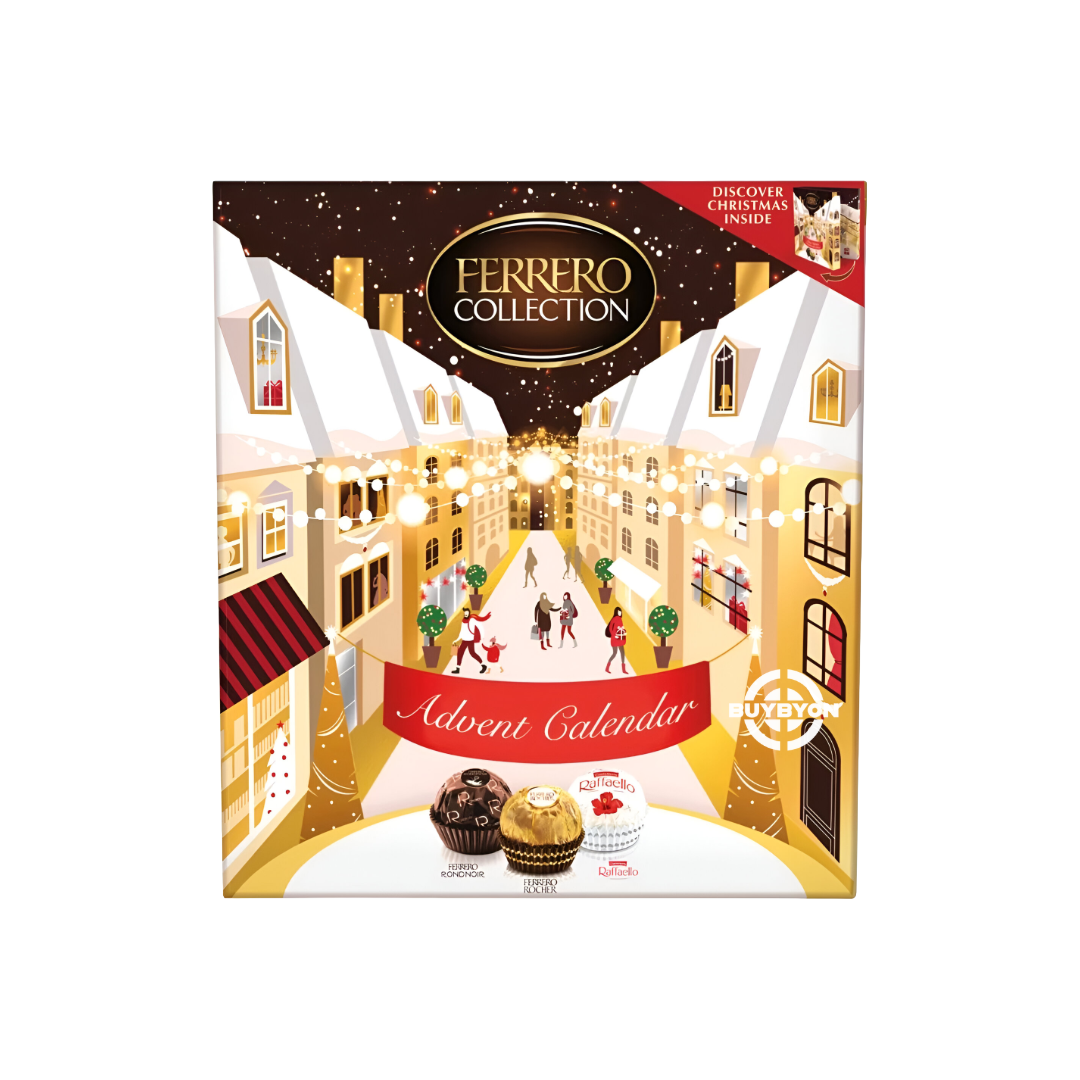 Ferrero Collection Advent Calendar - 259g featuring a festive design filled with an assortment of Ferrero chocolates.