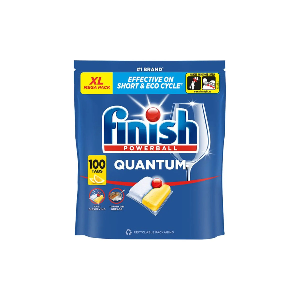 Finish Quantum All In One Dishwasher Tablets Lemon 100 Tabs