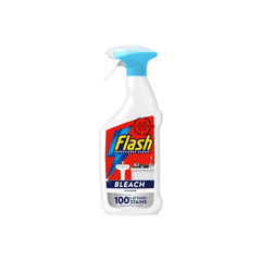 A 500ML spray bottle of Flash Bleach Cleaning Spray for Hard Surfaces, showcasing its powerful bleach formula for removing tough stains and grime with ease, with vibrant packaging and a convenient spray nozzle.