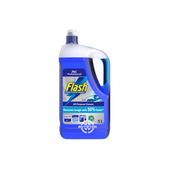 A 5L bottle of Flash Professional All-Purpose Cleaner Ocean, showcasing its robust packaging and highlighting its enhanced cleaning power and refreshing ocean scent.