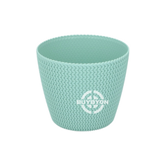 Garden Flowerpot Waves Green - D18.7cm, featuring a decorative wave pattern and durable construction, perfect for showcasing plants and adding a vibrant touch to any garden or indoor space.