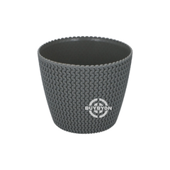 Garden Flowerpot Waves Grey - D21.8cm, featuring a modern wave pattern and durable design, ideal for a range of plants and adding a sophisticated touch to garden or indoor settings.