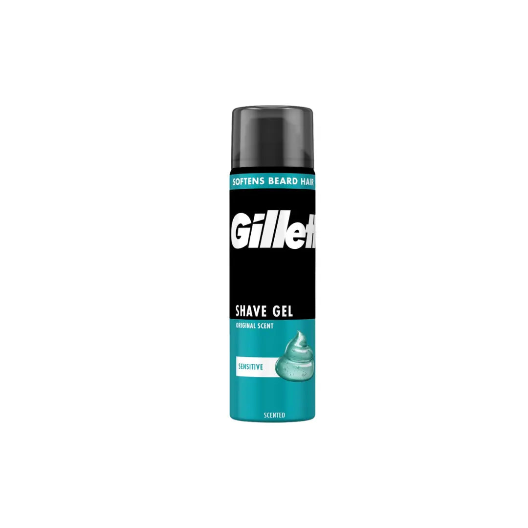 Gillette shave gel can on a white background