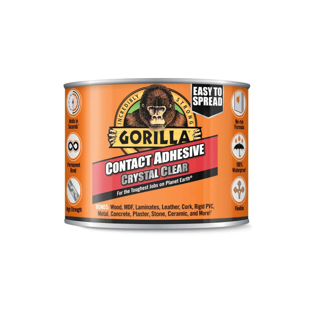 Gorilla Contact Adhesive Crystal Clear Glue Tin 250ml