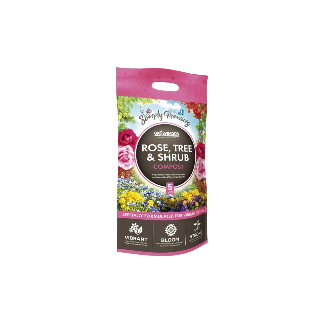 Growmoor Rose Tree & Shrub Compost 5L Carry Bag