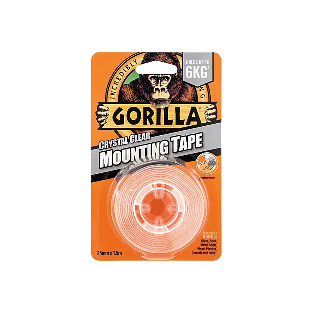 Heavy Duty Mounting Tape - Clear roll, designed for strong, long-lasting adhesion on various surfaces with a clean, invisible finish. Ideal for mounting and securing heavy objects indoors and outdoors.