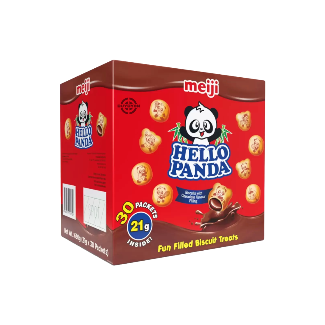 Hello Panda Chocolate Filled Biscuits - 21g, crunchy biscuits with creamy chocolate filling, Pack of 30.