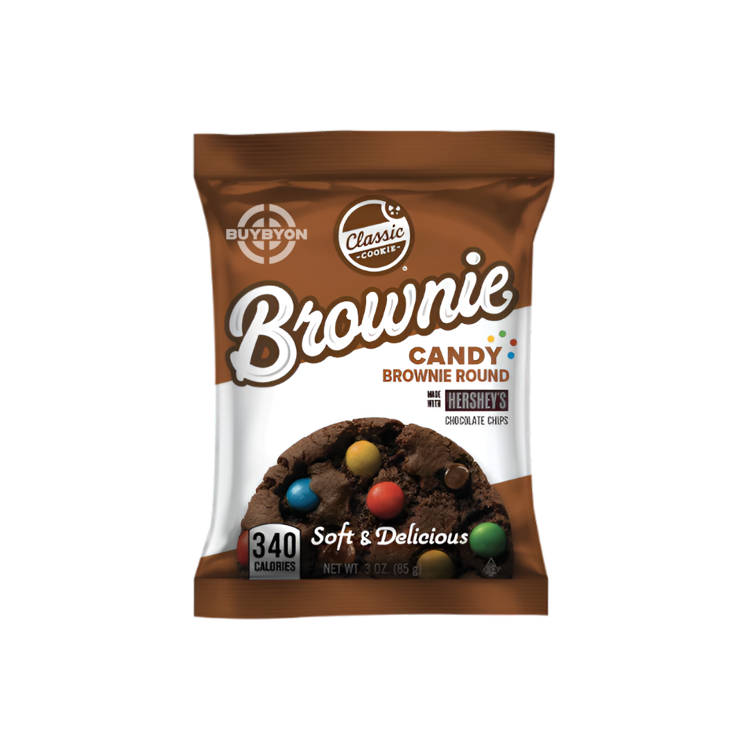 Hershey Brownie Cookies - 85g pack featuring soft, chewy cookies with a rich brownie flavour, made with real Hershey's chocolate.