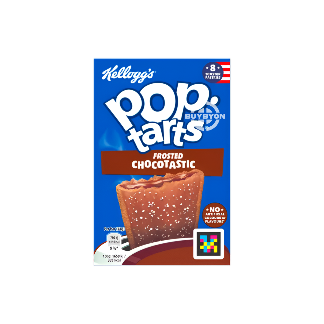 Kellogg's Pop Tarts - Chocotastic, Pack of 6, featuring rich chocolate-filled pastries in a soft shell, perfect for quick snacks and breakfast treats.