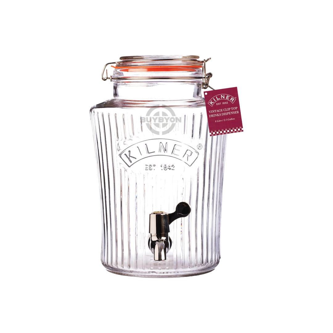 Kilner Vintage Drinks Dispenser - 5L, featuring a classic design and sturdy tap for elegant and convenient beverage service.