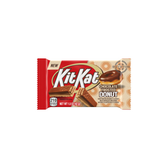 A 42g bar of Kit Kat Chocolate Frosted Donut, featuring a crispy wafer coated in rich chocolate frosted donut-flavoured crème, and the iconic Kit Kat logo on the packaging.