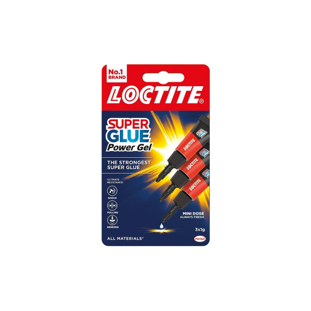 Loctite Super Glue Mini Trio Power Gel 1g Pack of 3