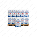 A pallet stacked with white bags of MC Water Softeners Salt Tablets, with one bag placed in front on a wooden pallet against a white background with diagonal BUYBYON watermarks.