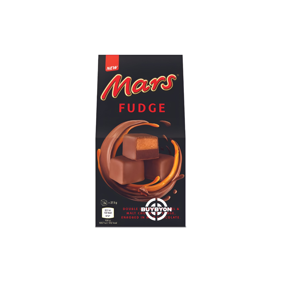 Discover Mars Fudge Gift Box - 110g, featuring creamy fudge-filled Mars bars covered in milk chocolate, ideal for gifting or indulging.