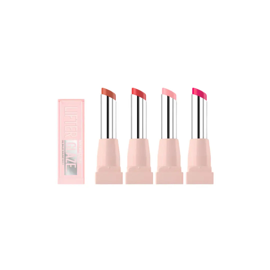 Maybelline New York Lifter Glaze Lip Oil Balm – Pink Drip, Rose Bite, Peach Quench & Caramel Glow