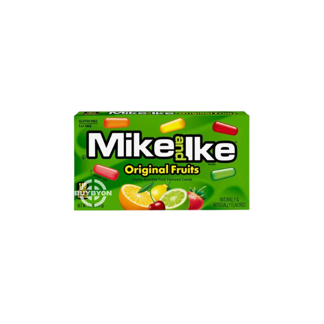 Mike & Ike Theater Original – 141g pack with a variety of fruity chewy candy pieces, perfect for sharing during movie nights or parties.