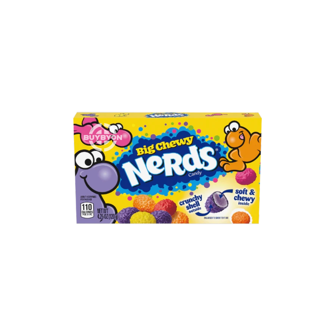 Nerds Big Chewy – 120g bag featuring a candy with a crunchy shell and a soft, fruity chewy center for a fun and flavorful treat.