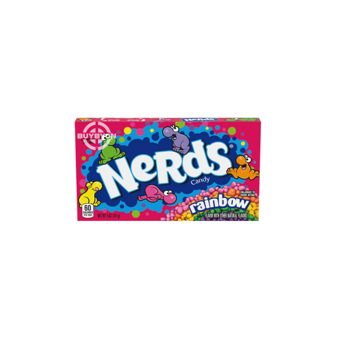 Nerds Rainbow – 141g pack featuring a colorful mix of crunchy sweet and tangy candy bits, perfect for snacking or sharing.